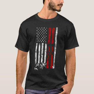 Ski Us American Flag Skifahren T-Shirt
