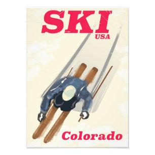 Ski USA Colorado Reiseplakat Fotodruck