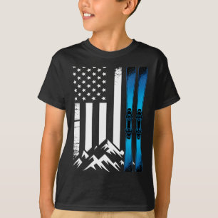 Ski USA Flagge Wintersport amerikanische Flagge Sk T-Shirt