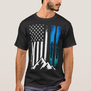 Ski USA-Flagge Wintersport Skifahrer amerikanische T-Shirt