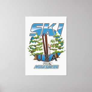 Ski USA For adventure logo. Leinwanddruck