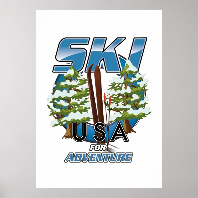 Ski USA For adventure logo. Poster (Vorne)