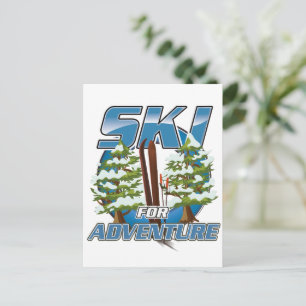Ski USA For adventure logo. Postkarte