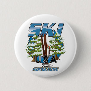 Ski USA Für Abenteuer Logo. Button
