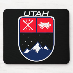 Ski Utah Berg Skifahren Trail Skifahrer Brille Sta Mousepad