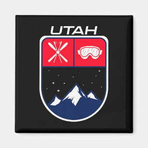 Ski Utah Mountainbike Skipass Skigebiet Lugano Magnet