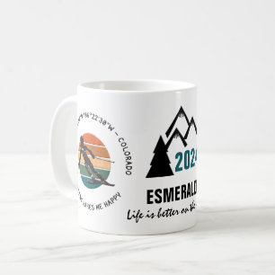 Ski Vail, Colorado - Skierin, Schwarzer Text Kaffeetasse