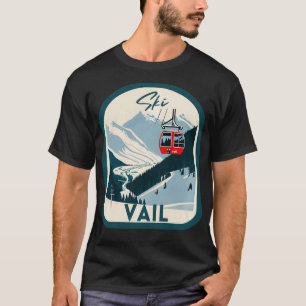 Ski Vail Retro Vintager Stil Vail Skifahren T-Shirt