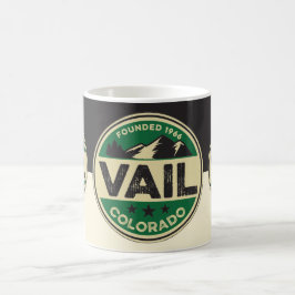 Ski Vail Schwarz & Tan Tasse