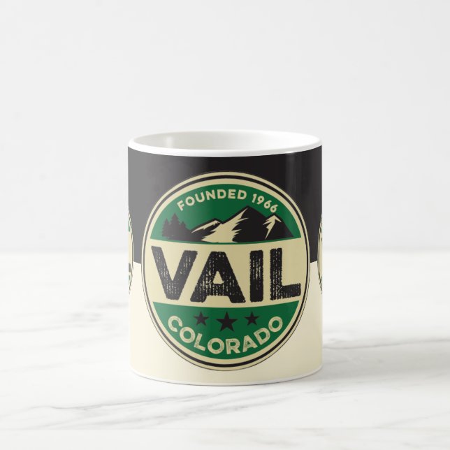 Ski Vail Schwarz & Tan Tasse (Mittel)