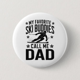 Ski-Vater Humor Design Skifahren Lustiger Skifahre Button