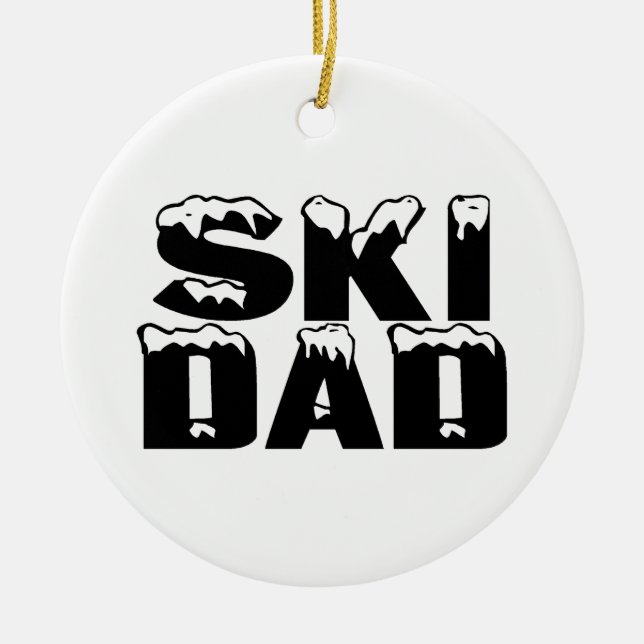 Ski-Vater Keramik Ornament (Vorne)
