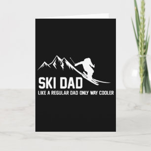 Ski-Vater Lustiger Skifahrer Schneebedeckte Abente Karte