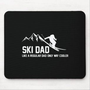 Ski-Vater Lustiger Skifahrer Schneebedeckte Abente Mousepad