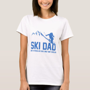 Ski-Vater Lustiger Skifahrer Schneebedeckte Abente T-Shirt