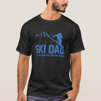 Ski-Vater Lustiger Skifahrer Schneebedeckte Abente T-Shirt
