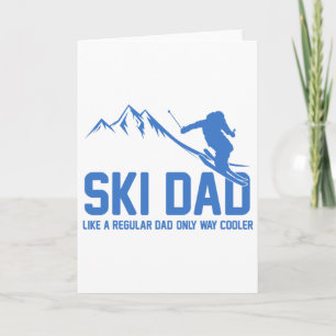 Ski-Vater Lustiger Skifahrer Schneebetriebene Aben Karte