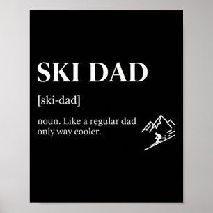 Ski-Vater Lustiger Skifahrer Skifahren Liebhaber W Poster