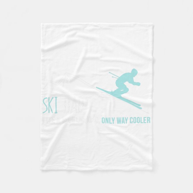 Ski Vater Niedlicher Winterskipass Geschenk Fleecedecke (Vorderseite)
