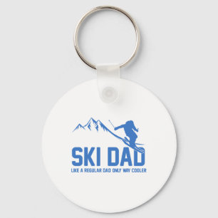 Ski Vater Skifahren Skifahren Snowy Abenteuer Skiv Schlüsselanhänger