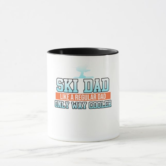 Ski Vater Skifahren Snowboard Wintersport Tasse (Zentrum)