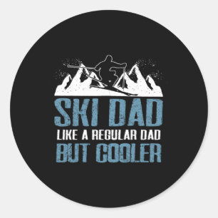 Ski-Vater Skivergnügen Skivergnügen Skiurlaub Skia Runder Aufkleber