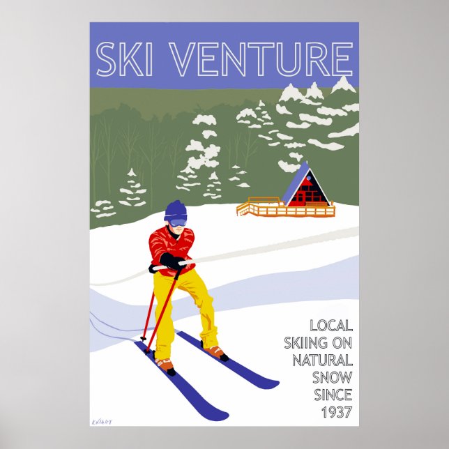 Ski-Venture-Poster 24"x36" Poster (Vorne)