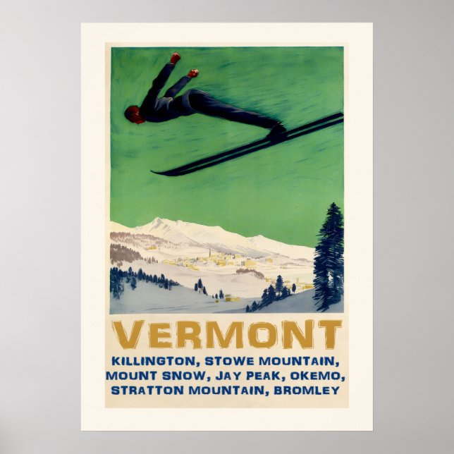 Ski Vermont 20x28 Poster (Vorne)