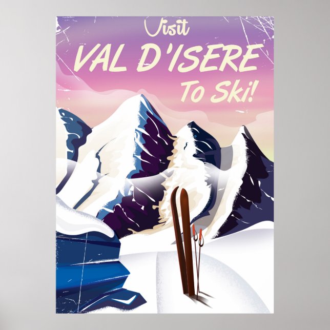 Ski-Vintage Val d'Isère Poster (Vorne)