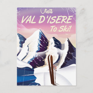 Ski-Vintage Val d'Isère Postkarte