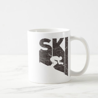 Ski Vintager Skier Retro Skifahren Lover Downhill Kaffeetasse