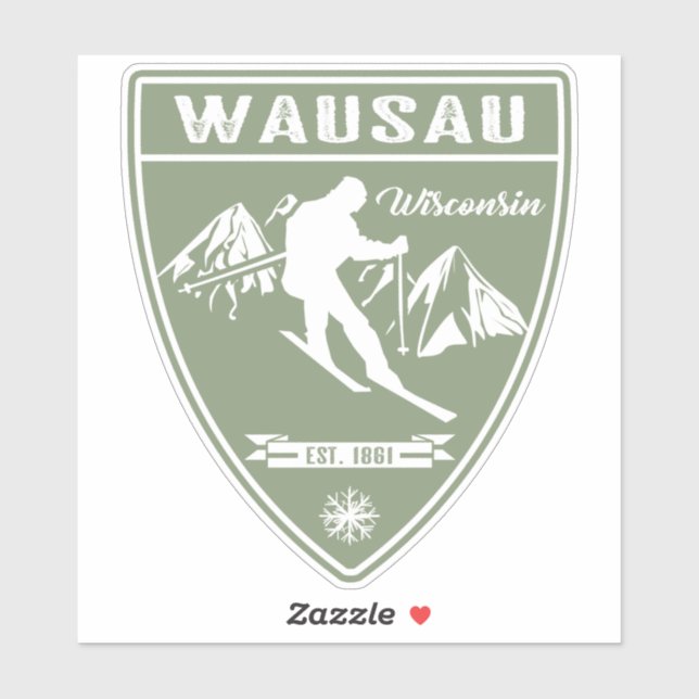 Ski Wausau Wisconsin Aufkleber (Blatt)