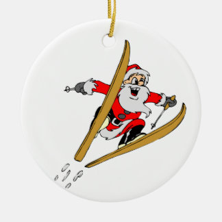 Ski-Weihnachtsmann Keramikornament
