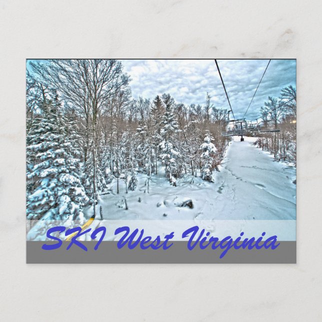 SKI WEST VIRGINIA POSTKARTE (Vorderseite)