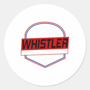 Ski Whistler B.c Kanada Skifahren und Mountainbike Runder Aufkleber