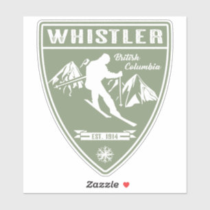 Ski Whistler British Columbia Aufkleber