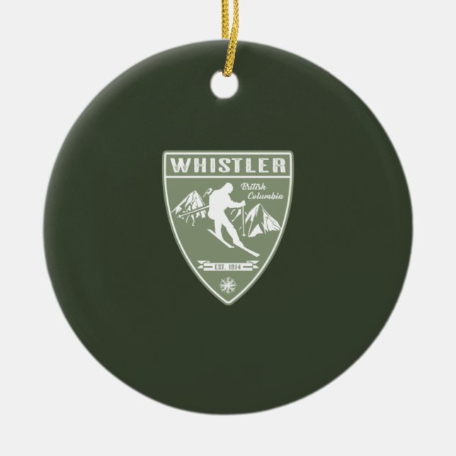 Ski Whistler British Columbia Keramik Ornament (Vorne)