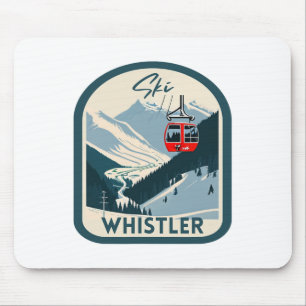 Ski Whistler Retro Vintage Stil Whistler Skifahren Mousepad
