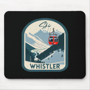 Ski Whistler Retro Vintage Stil Whistler Skifahren Mousepad