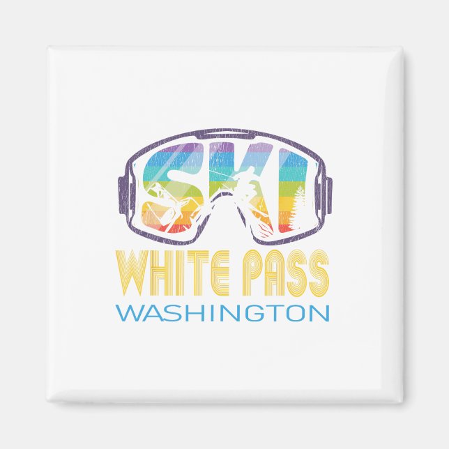 Ski White P Washington Skiurlaub  Magnet (Vorne)