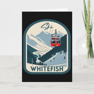Ski Whitefish Retro Vintage Stil Whitefish Skifahr Karte