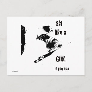 Ski wie ein Mädchen Postkarte