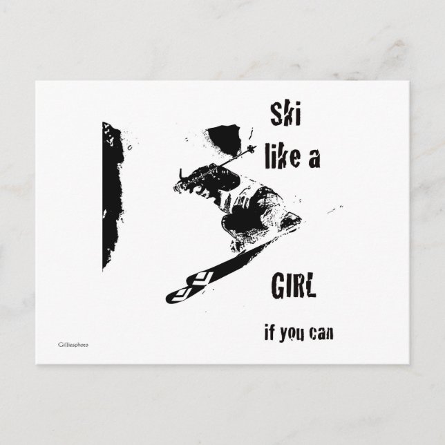 Ski wie ein Mädchen Postkarte (Vorderseite)