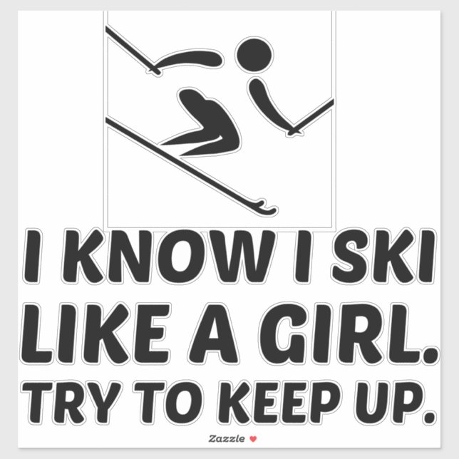 Ski wie ein Power behalte Aufkleber (Blatt)