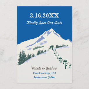Ski Winter Scene Save the Date Karte