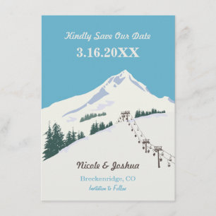 Ski Winter Scene Save the Date Karte