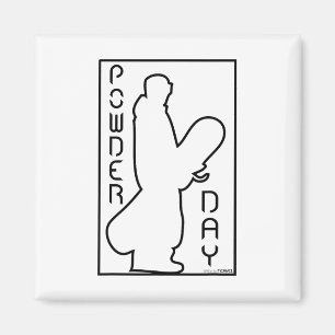 Ski Winter Snow Powdertage-Logo für Snowboard Ski Magnet