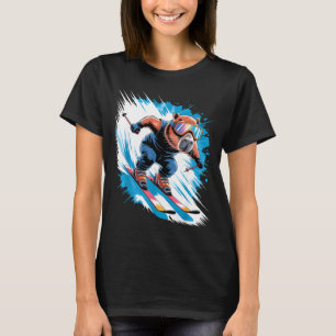 Ski-Wintersport Skifahrer lustige Skifahren Capyba T-Shirt