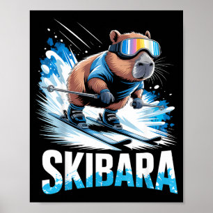 Ski-Wintersport Skifahrer lustiges Skifahren Capyb Poster