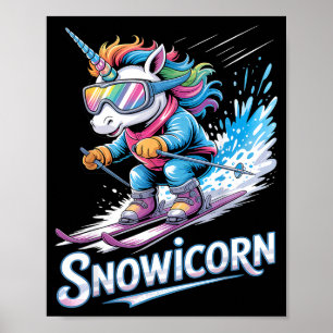 Ski-Wintersport Skifahrer lustiges Skifahren Einho Poster